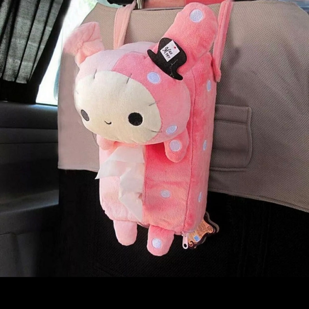 Tissue Paper Holder Cover Pink Rabbit